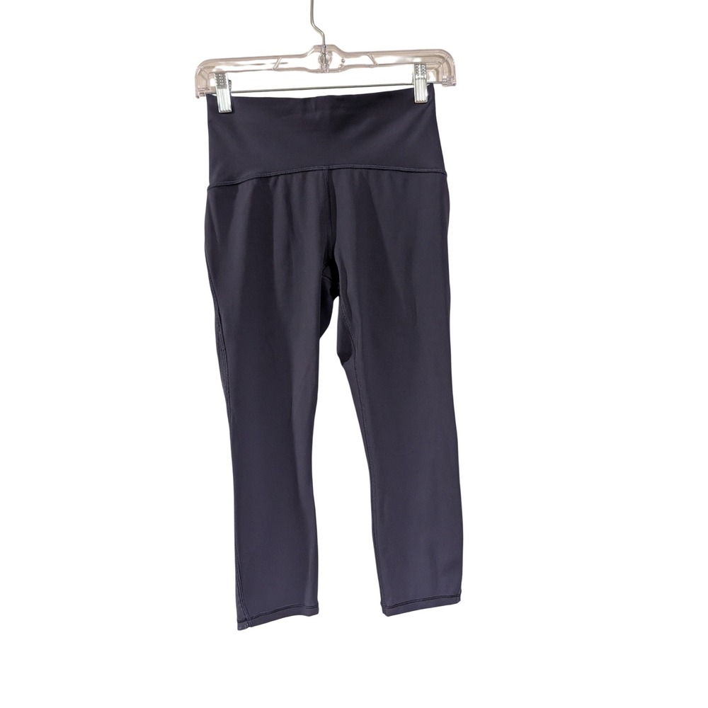 Lululemon Train Times Crop Leggings Womens 6 Dark Navy Mesh High Rise 21"